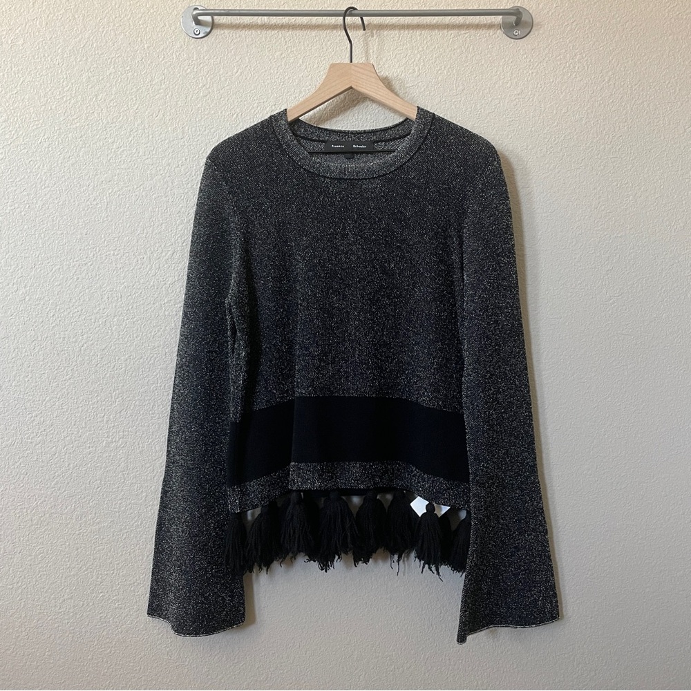 Proenza Schouler Tassel Hem Tweed Sweater Sz:L